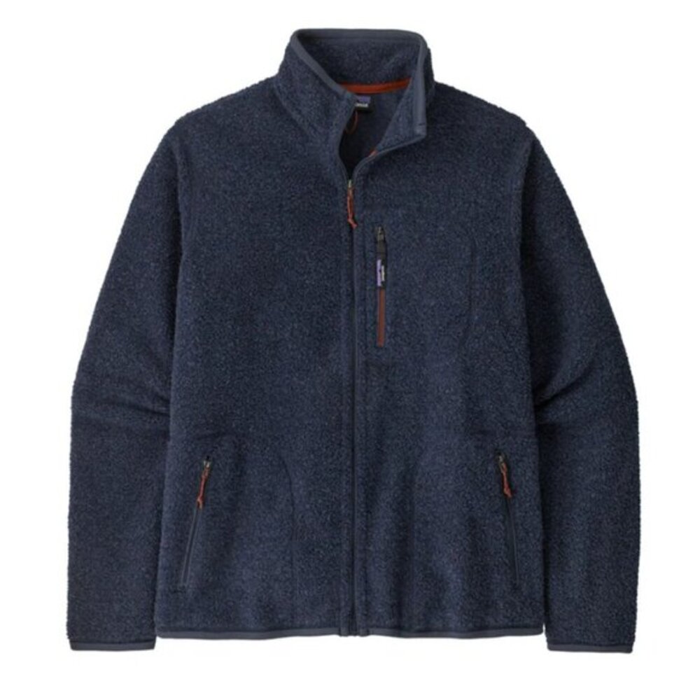 Patagonia Men's XS Blue Orange Vintage Reclaimed Fleece Zip Up‎ Jacket Wool Cozy